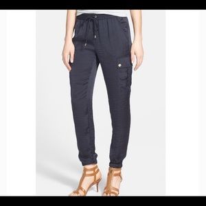 Michael Kors Satin Cargo Jogger Drawstring Waist